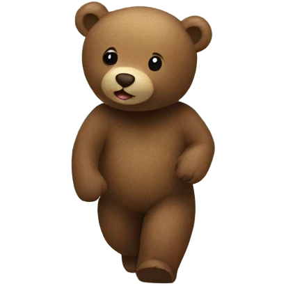 Little brown bear walking on the beach emoji