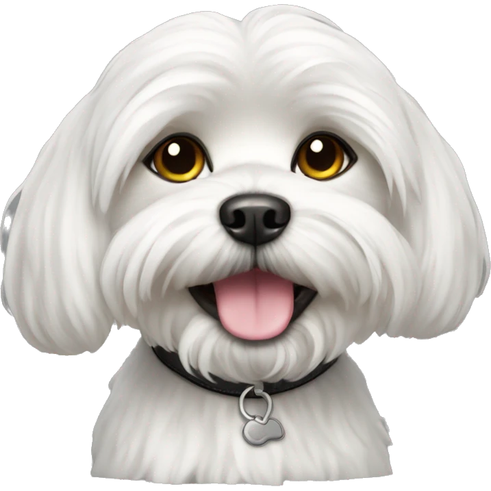 Maltese dog black  emoji