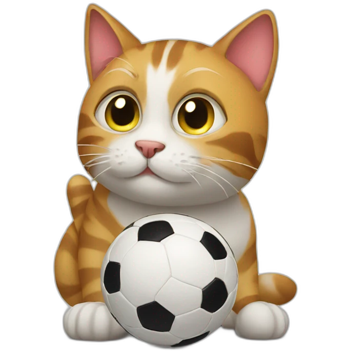 cat with a soccer ball emoji