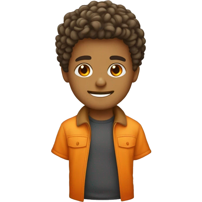 menino cabelo bege cor de pele bege roupa laranja emoji