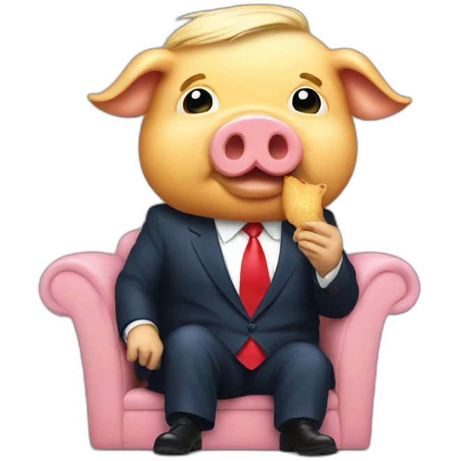 trump eating pig emoji