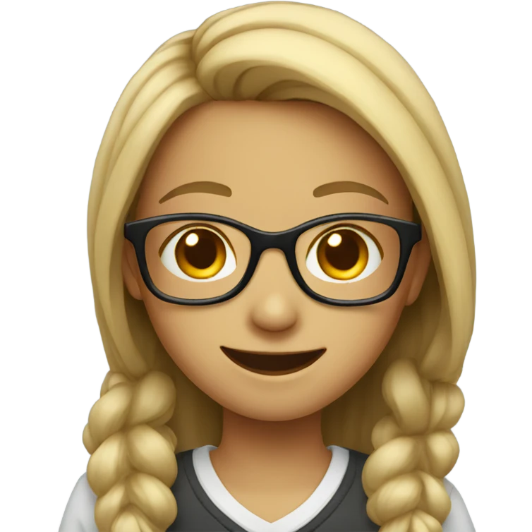 smiling girl with glasses emoji
