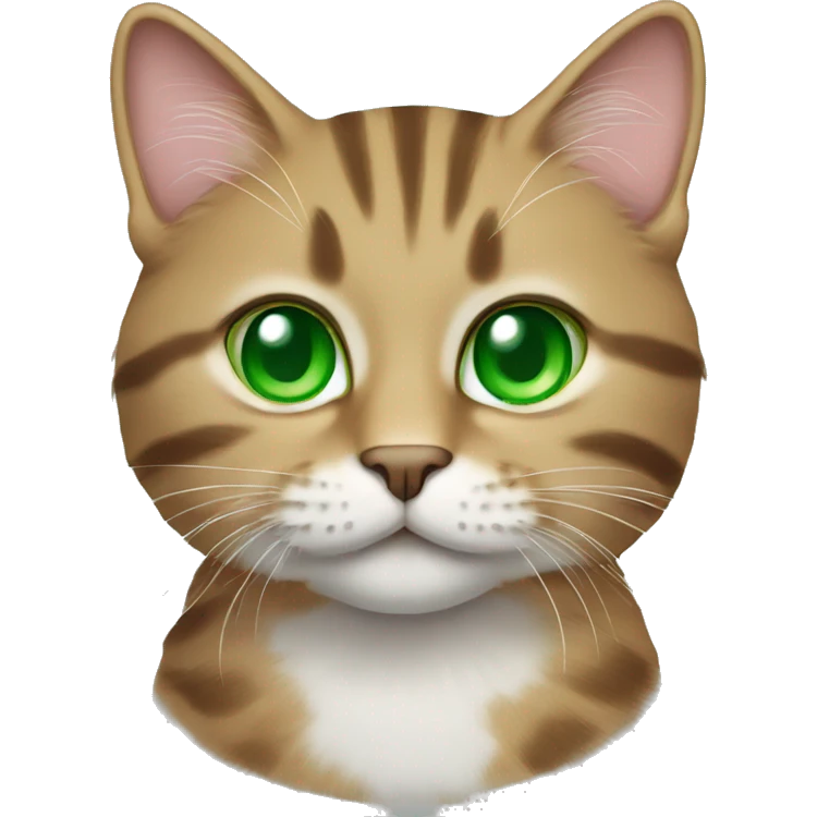 Tabby cat with green eyes emoji