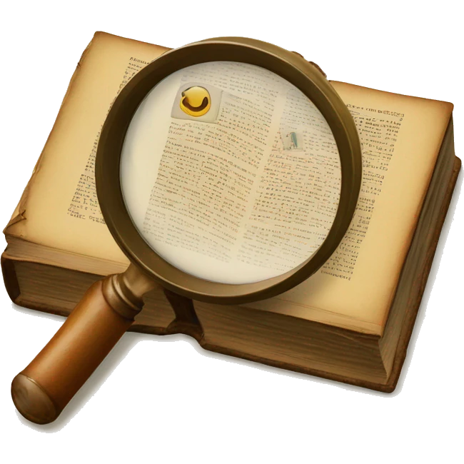 old book with magnifying glass emoji