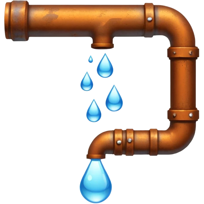 sewer steel pipe with leaking water  emoji