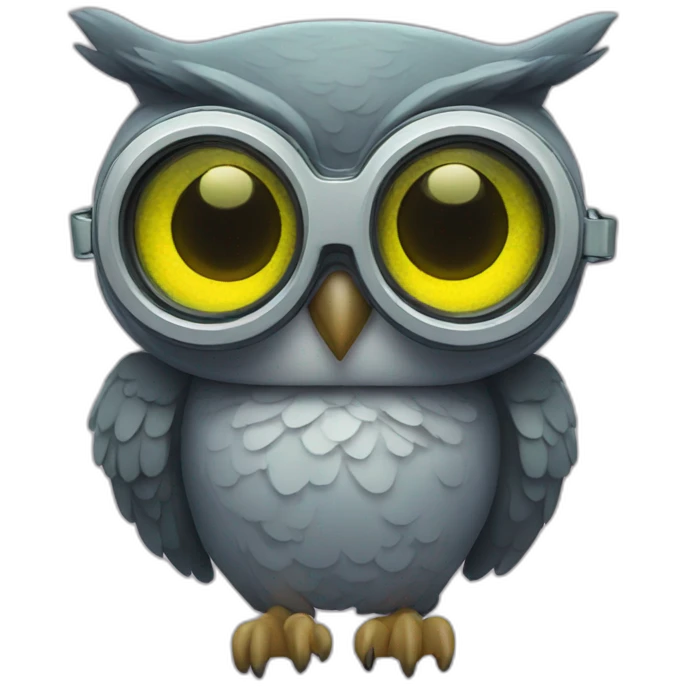 Owl with night vision goggles emoji