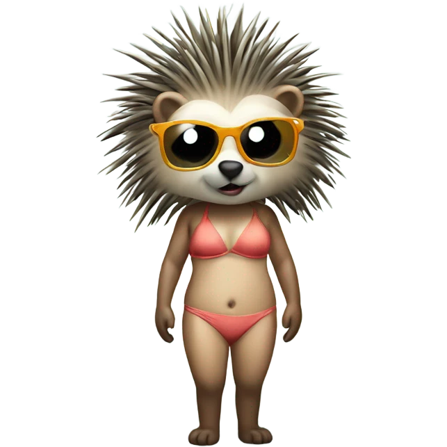 Porcupine in bikini emoji