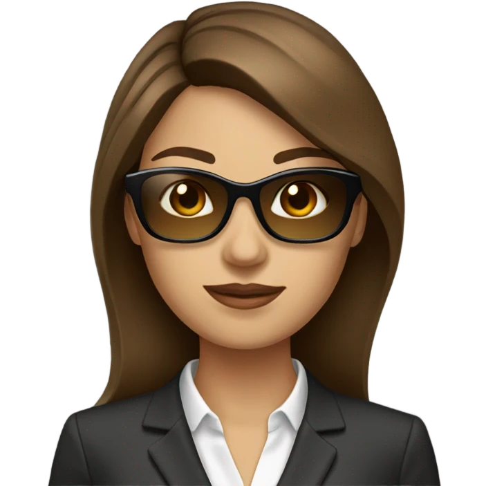 business woman with brown hair sunglasses  emoji