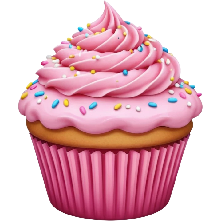 Cupcake with pink icing emoji