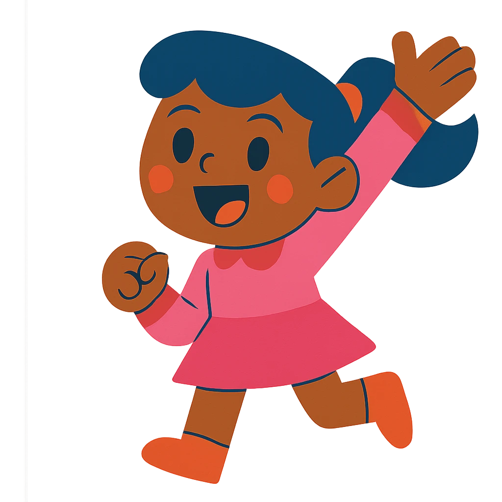 a character wearing pink clothes, vibrant and cheerful emoji
