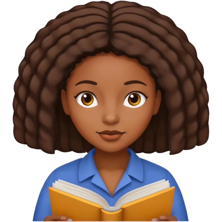 Black Woman Reading textbook emoji