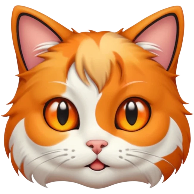 cartoony calico cat, exaggerated expressions, discord emoji style emoji