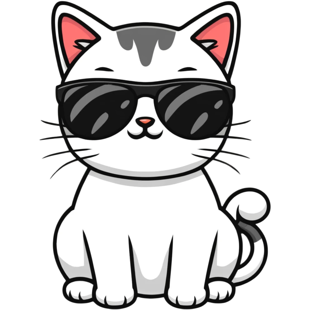 Cat with sunglasses emoji