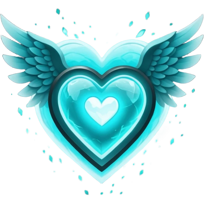 Minecraft Sculk Soul inside a winged dark cyan heart emoji