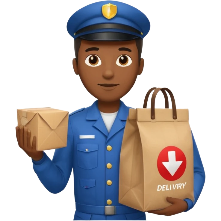 Food Delivery Courier black man emoji