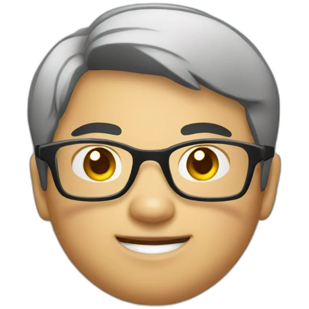 Asian chub boy with glasses emoji