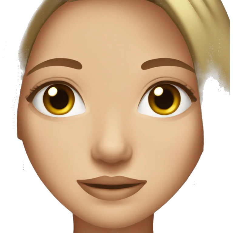 beautiful girl green eyes straight light brown hair emoji