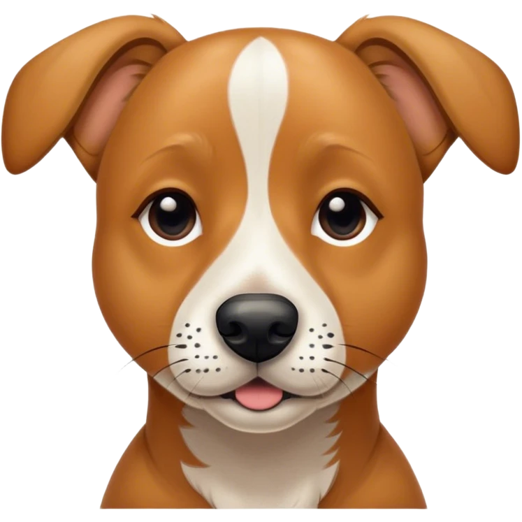 Tan dog with white stripe and freckled black nose emoji