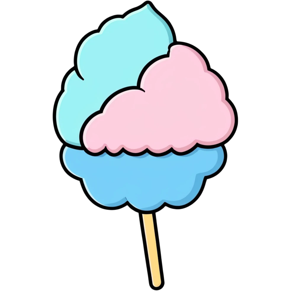 cotton candy pastel pink fluffy smooth not stringy not messy emoji