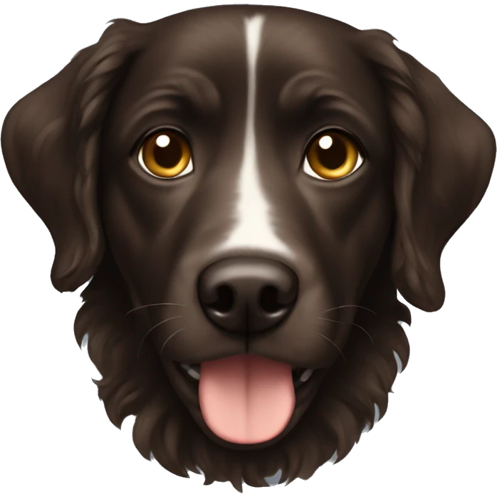 Dark brown wavy short haired dog emoji