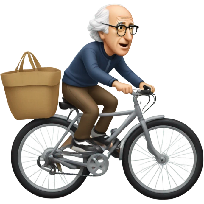 Larry David on a bike emoji