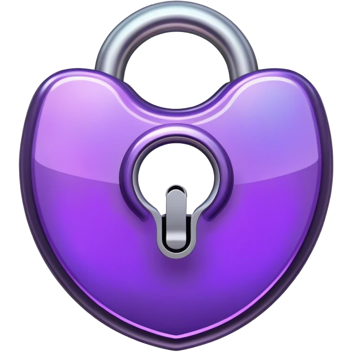 Holographic and glassmorphic dark purple lock emoji