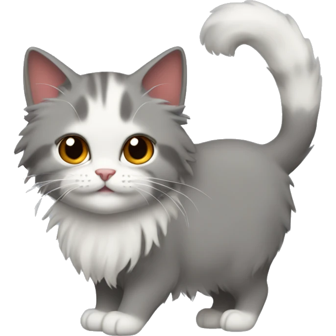 2 cats, first red girl, the second forest cat with long hair and gray Color  emoji