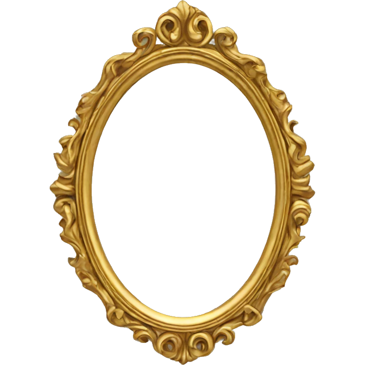 Vintage golden frame mirror emoji