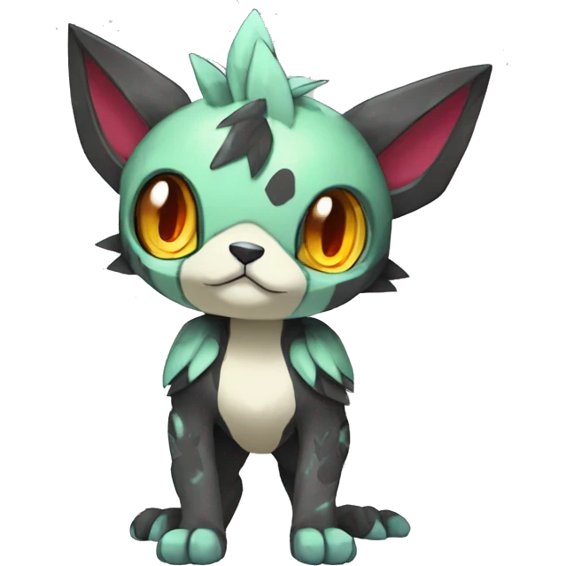 cute cool edgy Digimon-Fakemon-animal with colorful markings full body emoji