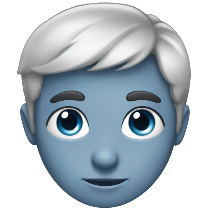 blue eye, square face shape,side hair,pimple emoji