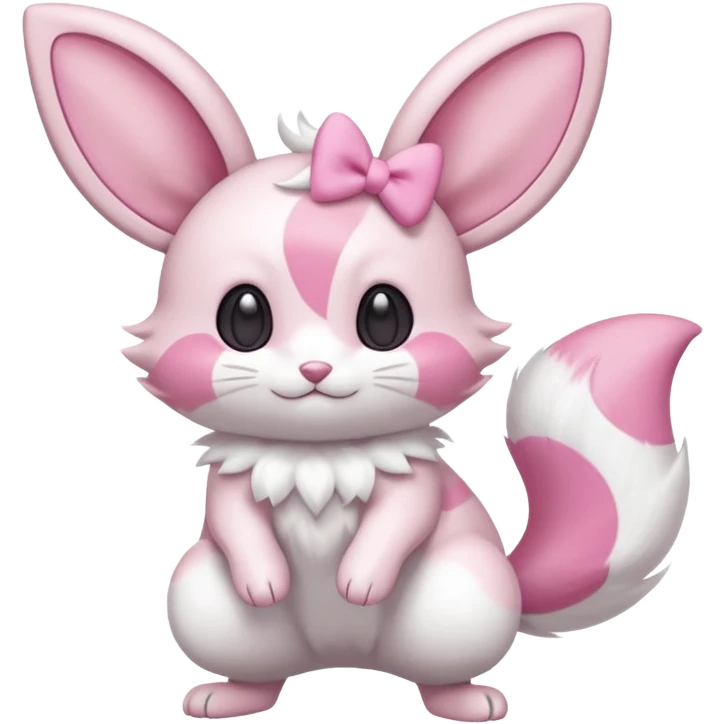 Delcatty-Minccino-Cinccino-Skitty-fusion, full body emoji