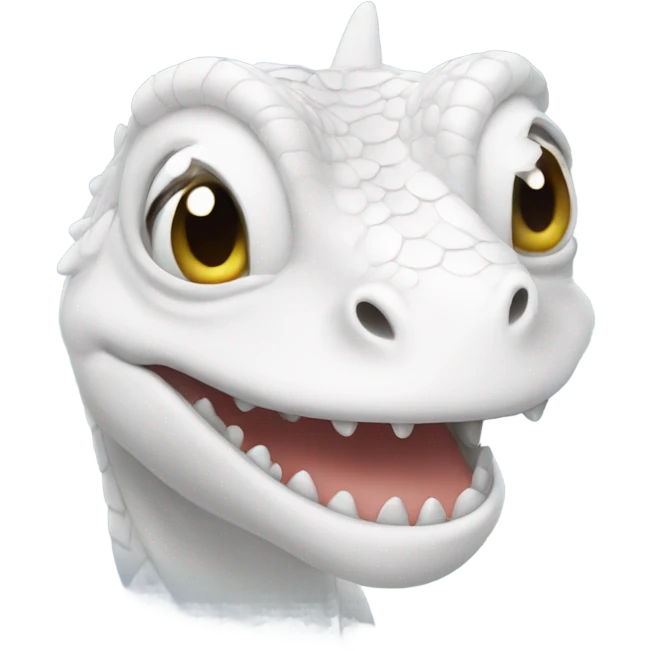 White lizard smiles emoji