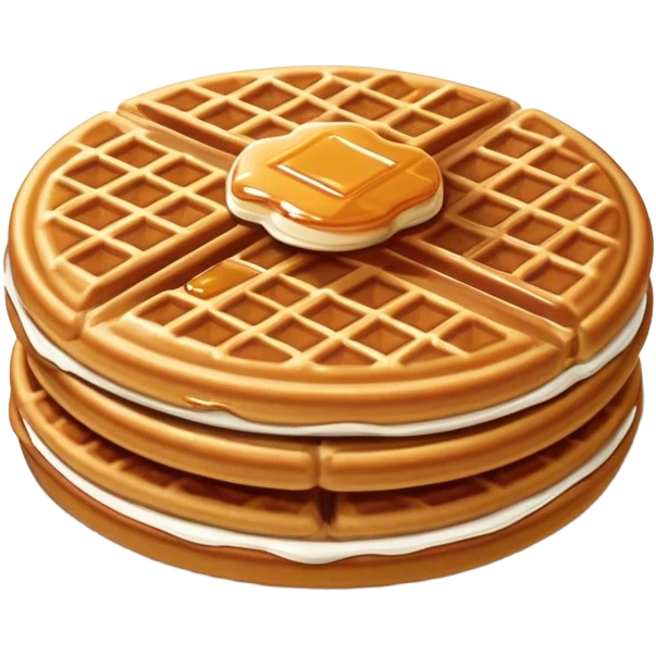 Stroopwafel Cinematic Realistic Stroopwafel Dessert Emoji, depicted as a single, flat, delicate caramel-filled waffle cookie rendered with crisp textures and warm, inviting lighting. emoji
