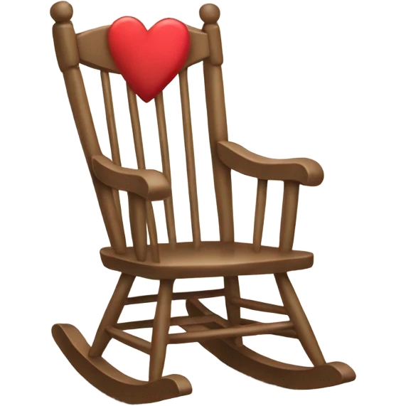 rocking chair with an heart engraved emoji