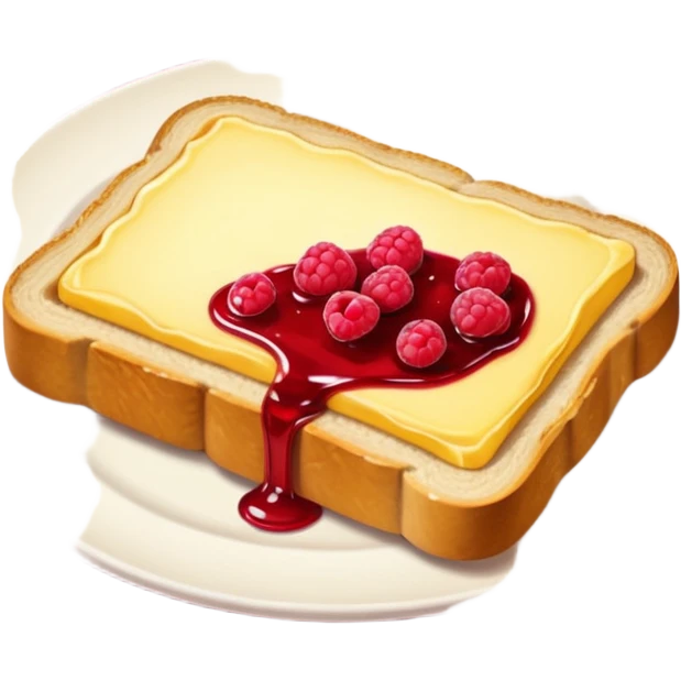 a slice of bread with butter and raspberry jam emoji