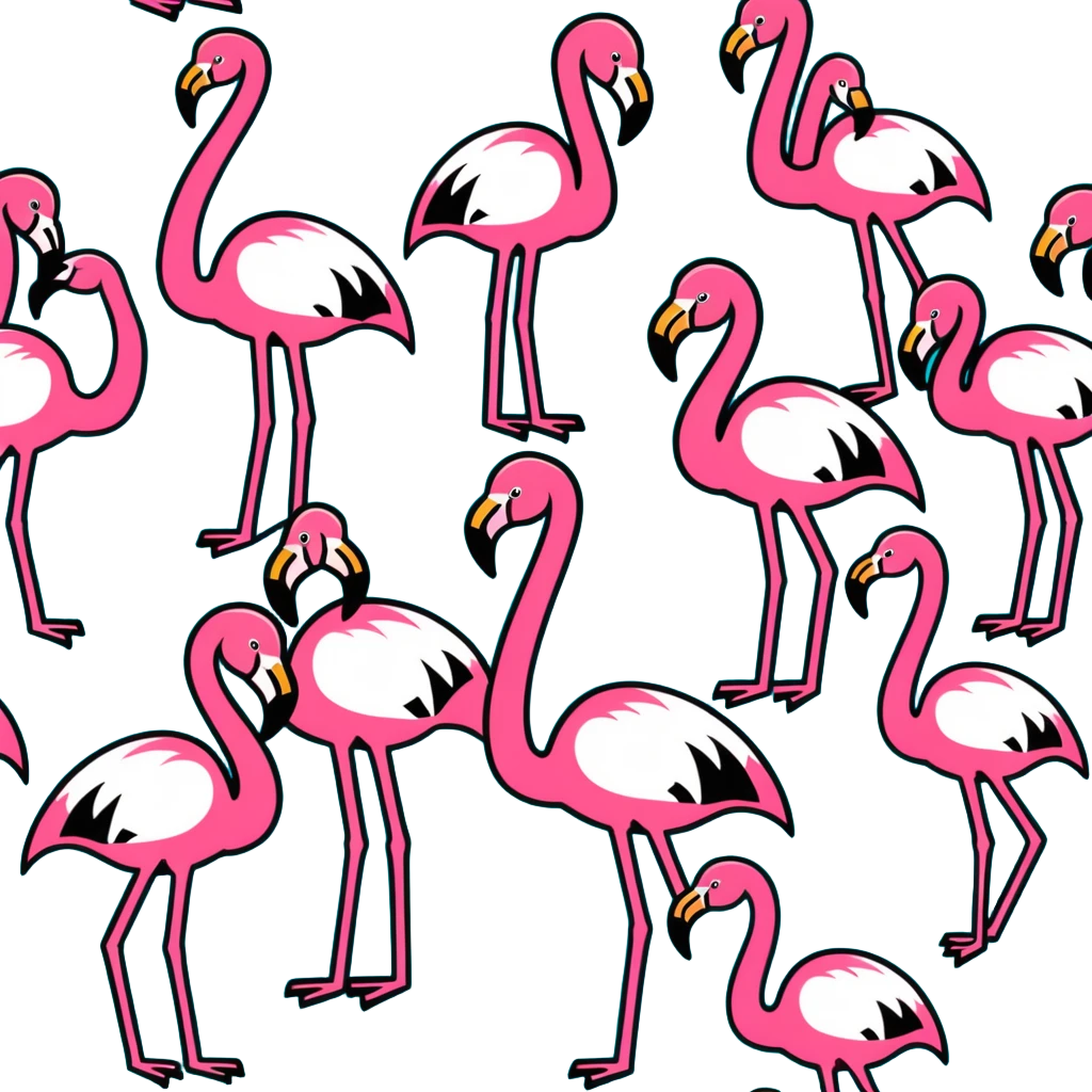 flamingo flock in water emoji