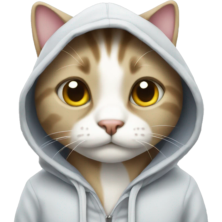 Cat with hoodie  emoji