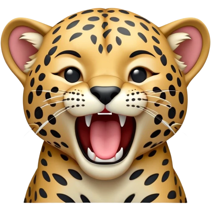 cinematic-cute-yawning-jaguar-portrait-emoji,-head-tilted-slightly-with-a-dramatic,-wide-open-yawn,-showcasing-a-lithe,-graceful-build-with-distinctive-rosette-patterns-and-sleepy,-half-closed-eyes,-simplified-yet-irresistibly-adorable emoji