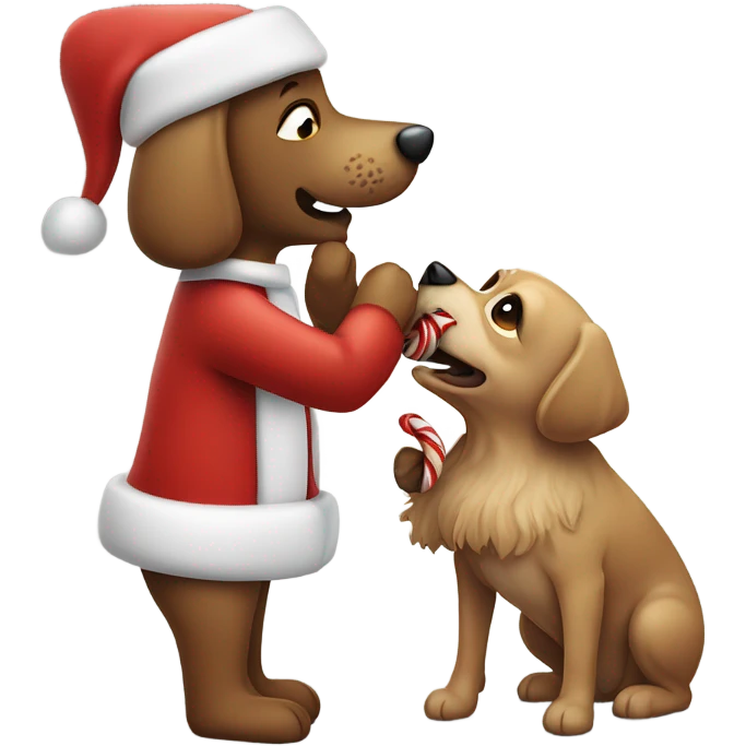 Small dog eating Santa Claus’s beard  emoji