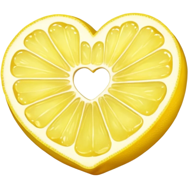 Realistic heart shaped lemon slice emoji