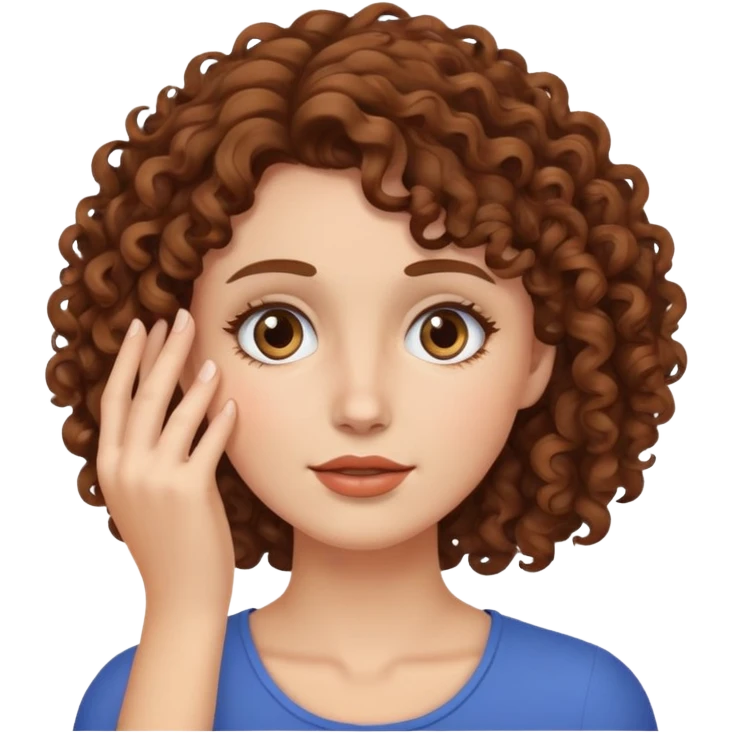 Female face palm with fair skin and brown curly hair  emoji