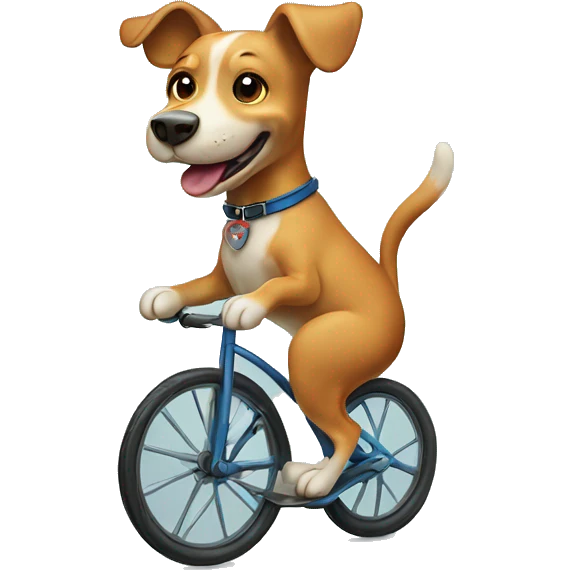 Dog riding a unicycle emoji