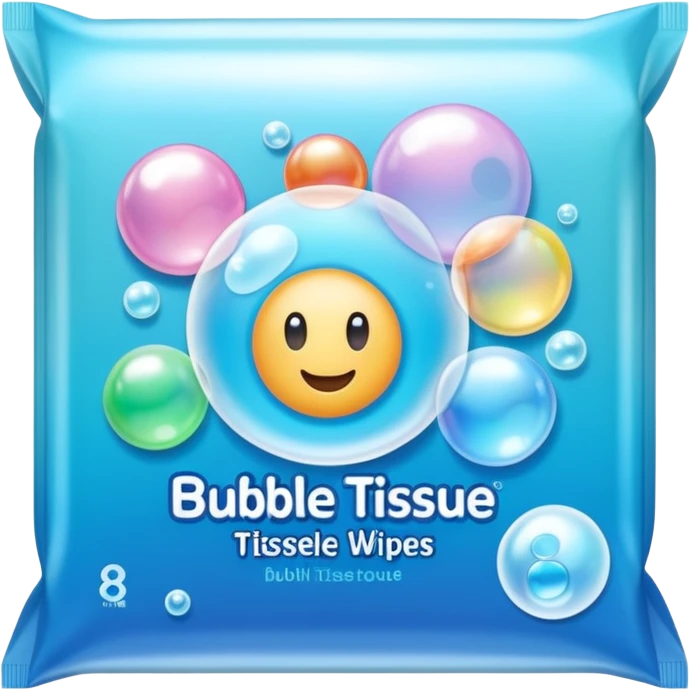 Bubble tissue wipes packaging with bubbles everywhere  emoji