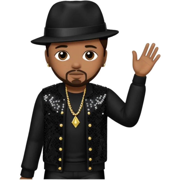 The-Dream, R&B Singer (b.1977) with dark brown hair, black sequin tour outfit  emoji