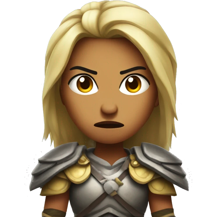 warrior angry face woman emoji