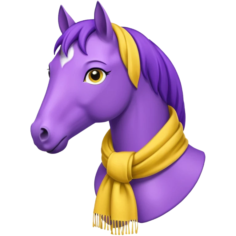 Purple horse wearing yellow scarf
 emoji