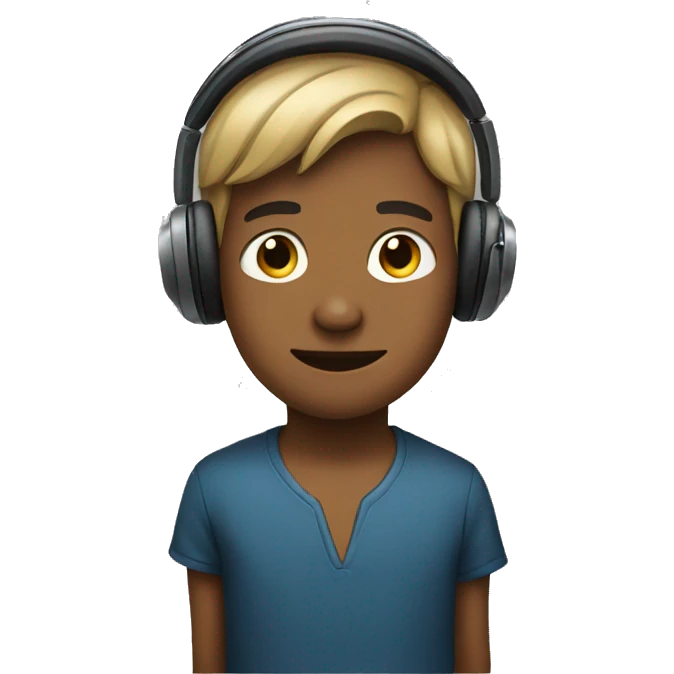A boy with headphone emoji