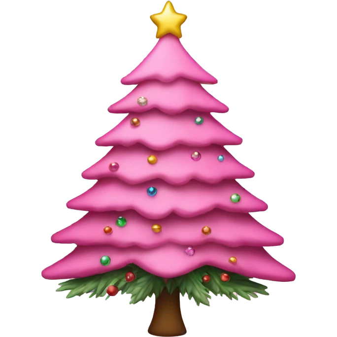 Pink Christmas tree emoji