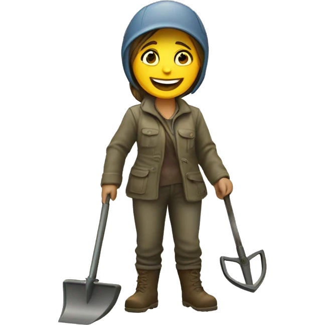 Happy woman metal detecting emoji