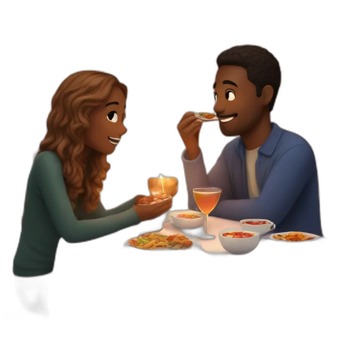 cozy dinner date for couples emoji